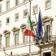 facade of Palazzo Chigi in Rome, seat of the Italian prime minister and government